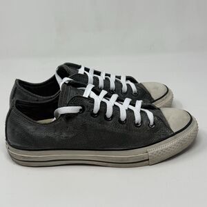 Converse John Varvatos Sneakers Womens 7.5 Gray Leather Distressed Lace Up Shoes
